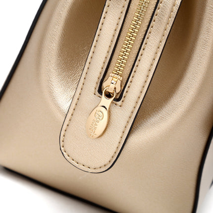 Brangio Italy Luxury Elegant Rose Embellished Satchel Bag