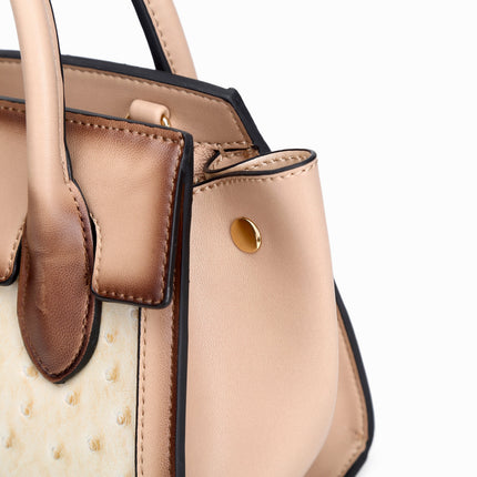 Brangio Italy  Ostrich Texture Embossed Designr Satchel Bag