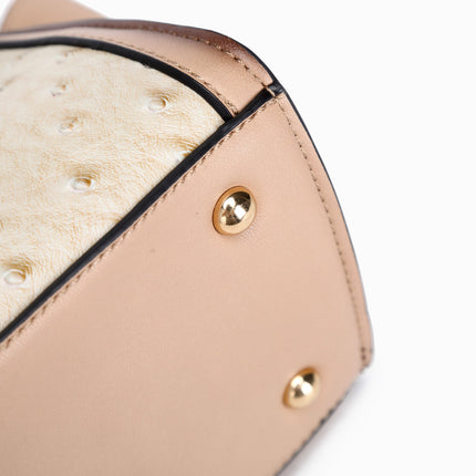 Brangio Italy  Ostrich Texture Embossed Designr Satchel Bag