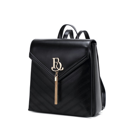 Brangio Italy Elegant Chevron Vegan Leather Backpack