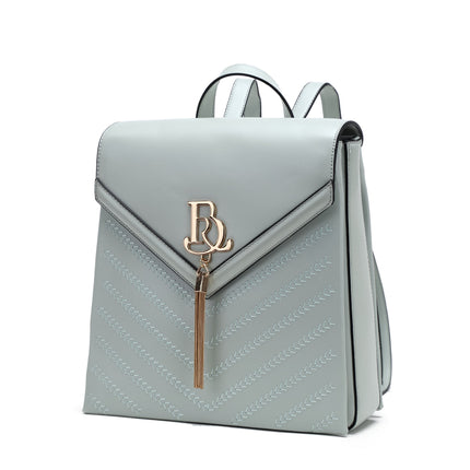 Brangio Italy Elegant Chevron Vegan Leather Backpack