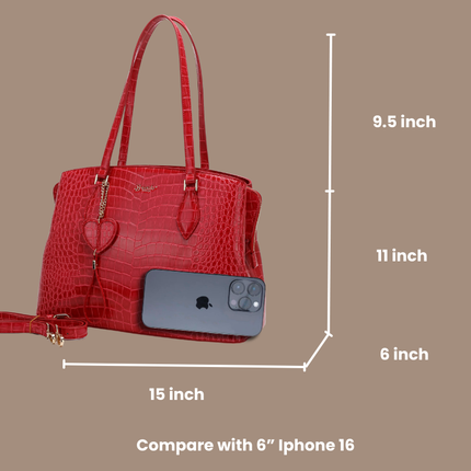 Brangio Luxe Croc-Embossed Tote Bag