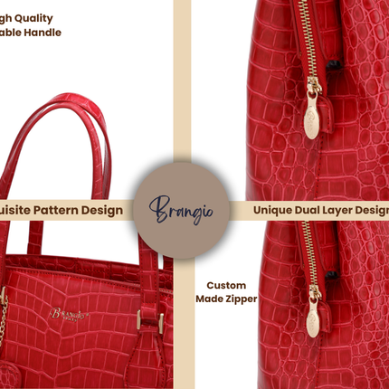 Brangio Luxe Croc-Embossed Tote Bag