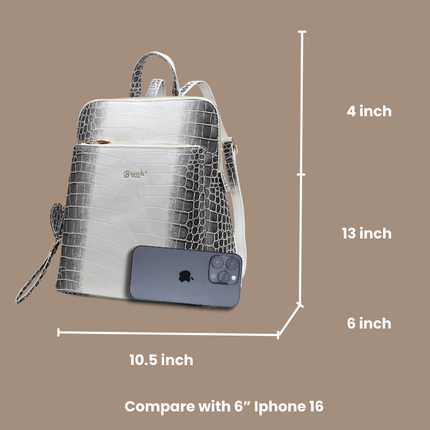 Brangio Croc-Embossed Convertible Backpack