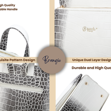 Brangio Croc-Embossed Convertible Backpack