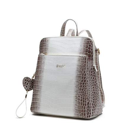 Brangio Croc-Embossed Convertible Backpack