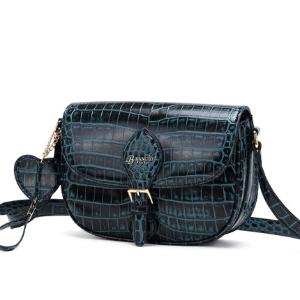 Brangio Croc-Embossed Crossbody Bag