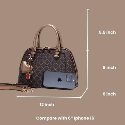 Ruby Heartbeat Crystal Stud Top Handle Satchel