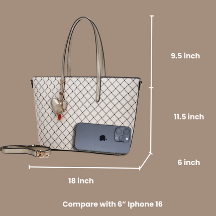 Ruby Love Crystal Stud Work Travel Tote Bag