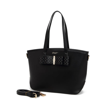 Ribbon Romance Tote Handbag With Rhinestones