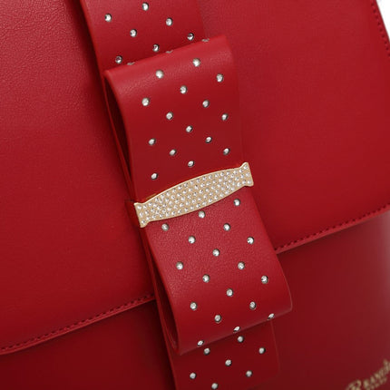 Ribbon Romance Travel Backpack With Rhinestones