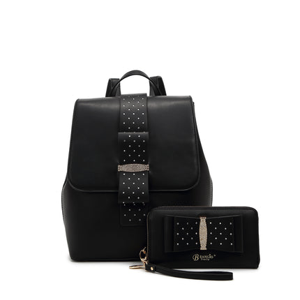 Ribbon Romance Travel Backpack With Rhinestones