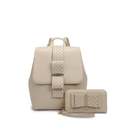 Ribbon Romance Travel Backpack With Rhinestones