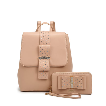 Ribbon Romance Travel Backpack With Rhinestones