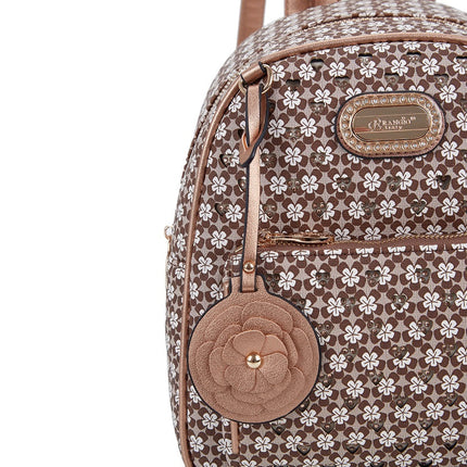 Brangio Italy Floral Rose Gold Accents Mini Backpack
