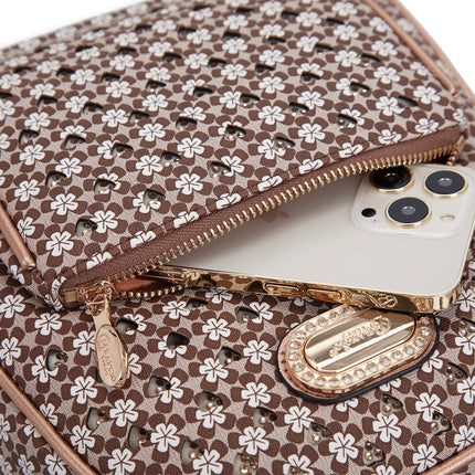 Brangio Italy Floral Rose Gold Accents Mini Backpack
