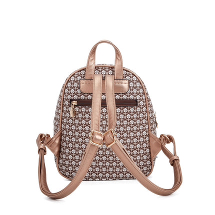 Brangio Italy Floral Rose Gold Accents Mini Backpack