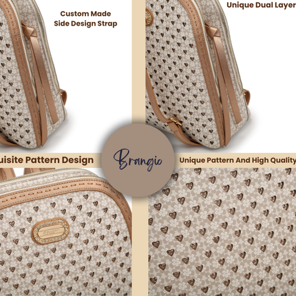 Brangio Luxury Floral-Print Backpack