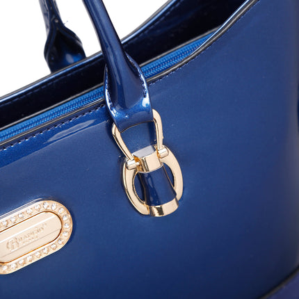 Brangio Italy Burgundy Patent Leather Tote Bag – Luxury Designer Handbag With Crystal & Pearl Accents