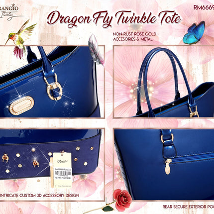 Brangio Italy Burgundy Patent Leather Tote Bag – Luxury Designer Handbag With Crystal & Pearl Accents