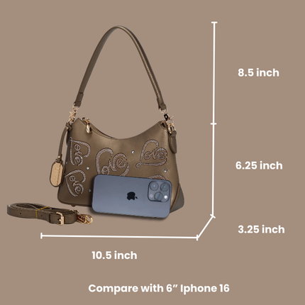 Brangio Elegant Love-Embellished Handbag