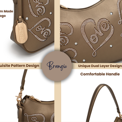Brangio Elegant Love-Embellished Handbag