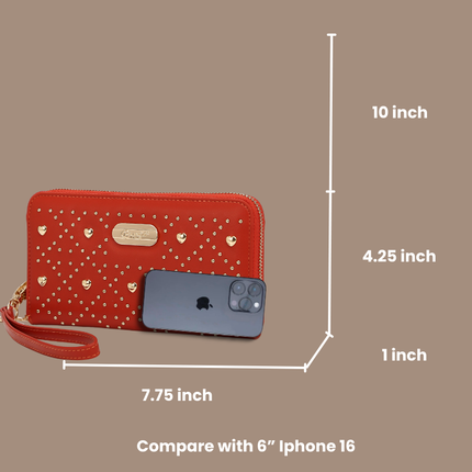 Brangio Glamorous Studded Wristlet Wallet