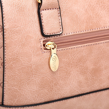 Brangio Italy Black Monogram Dome Handbag – Faux Leather Satchel With Embossed “B” Heart Print & Gold Hardware | U.S.A.