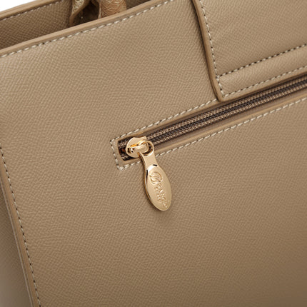 Brangio Chic Beige Heart-Patterned Tote Bag