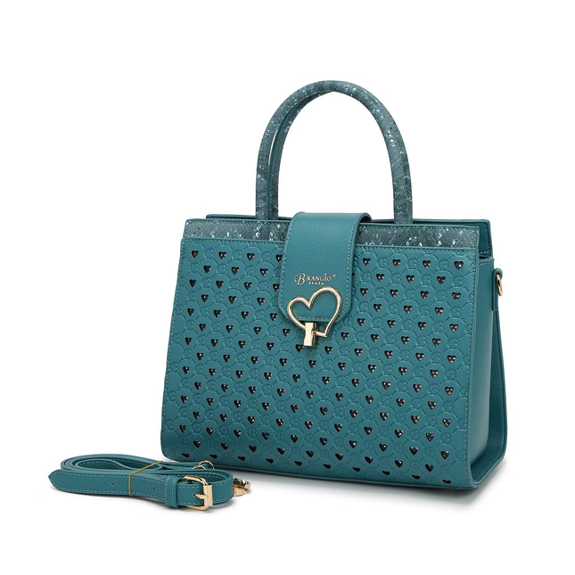 Brangio Chic Beige Heart-Patterned Tote Bag