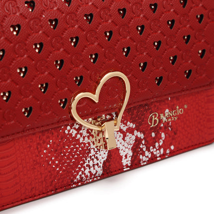 Brangio Elegant Heart-Patterned Crossbody Bag