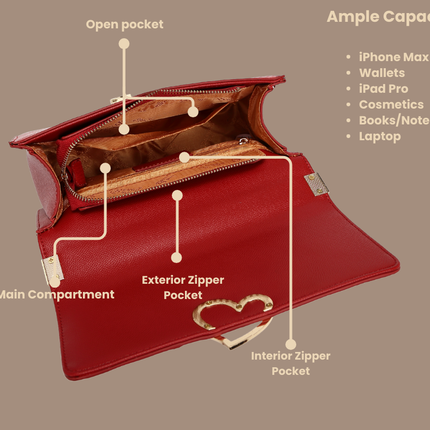 Brangio Elegant Heart-Patterned Crossbody Bag