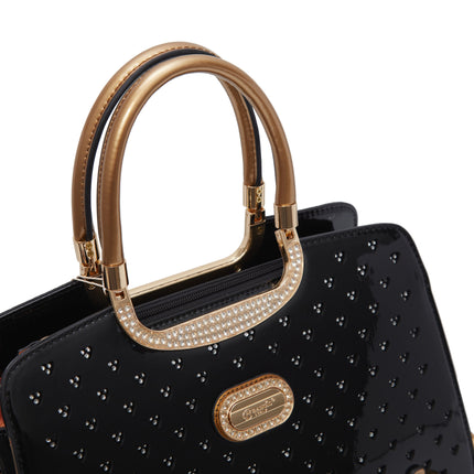 Brangio Italy Luxury Studded Hearts Rhinestone Designer Handbag