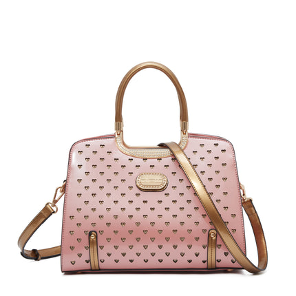 Brangio Italy Luxury Studded Hearts Rhinestone Designer Handbag