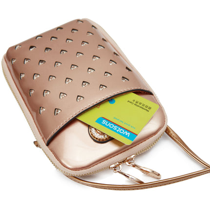 Brangio Italy Heart Stud Mini Patent Leather Phone Purse