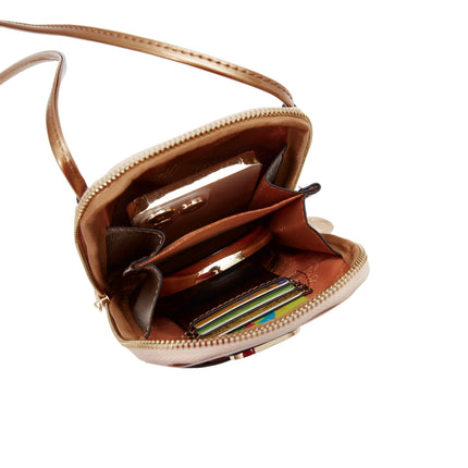 Brangio Italy Heart Stud Mini Patent Leather Phone Purse