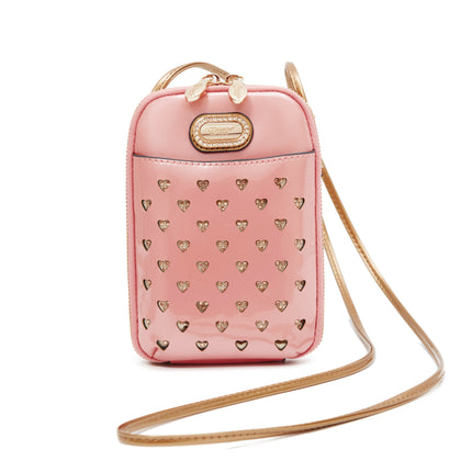 Brangio Italy Heart Stud Mini Patent Leather Phone Purse