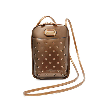 Brangio Italy Heart Stud Mini Patent Leather Phone Purse