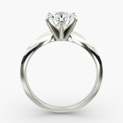 3.00 CTW AGI Certified Round Lab Grown Diamond Six Prong Solitaire Engagement Ring - F-Vs Clarity in 14K White Gold