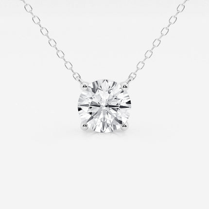 3.00 Ct Lab Grown Round Diamond Floating Solitaire Pendant in 14K White or Yellow Gold – AGI Certified