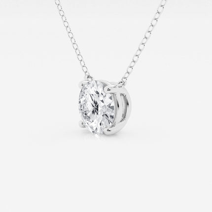 3.00 Ct Lab Grown Round Diamond Floating Solitaire Pendant in 14K White or Yellow Gold – AGI Certified