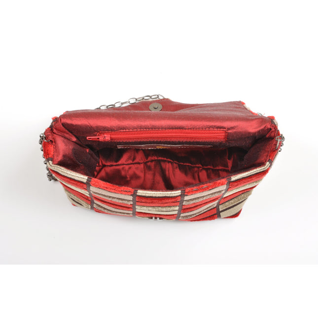 Block Red Square Clutch