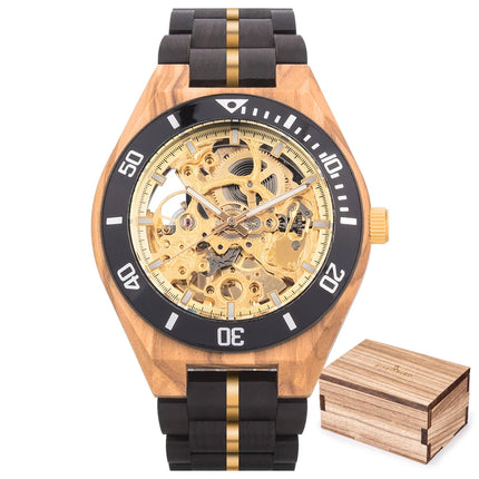 BOBO BIRD Wood Mechanical Watch Men Relogio Masculino Big Mens Watches Top Brand Luxury Timepieces Customized Dropshipping