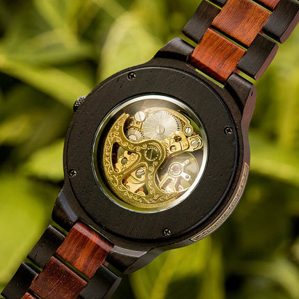 BOBO BIRD Wood Mechanical Watch Men Relogio Masculino Big Mens Watches Top Brand Luxury Timepieces Customized Dropshipping