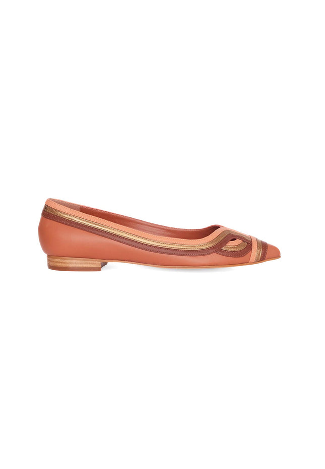 Begonia Caramel Leather Ballerinas