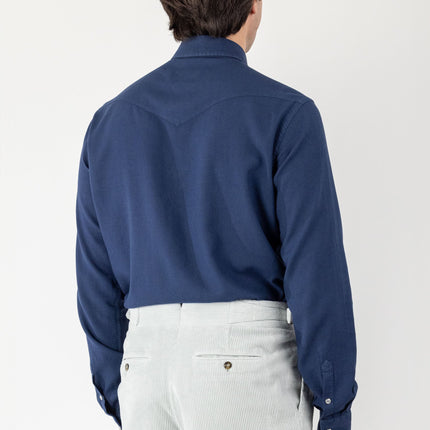 Blue Cotton and Viscose Shirt Autumn/Winter