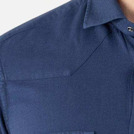 Blue Cotton and Viscose Shirt Autumn/Winter