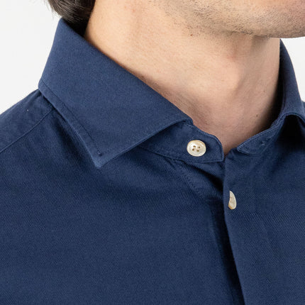 Blue Cotton and Viscose Shirt for Autumn/Winter