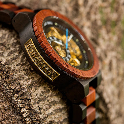 BOBO BIRD Wood Mechanical Watch Men Relogio Masculino Big Mens Watches Top Brand Luxury Timepieces Customized Dropshipping