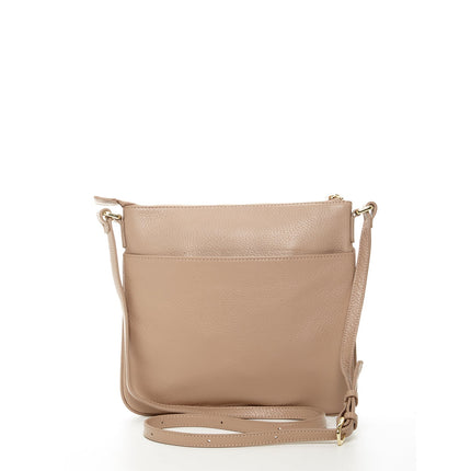 Beige Leather Crossbody Bag